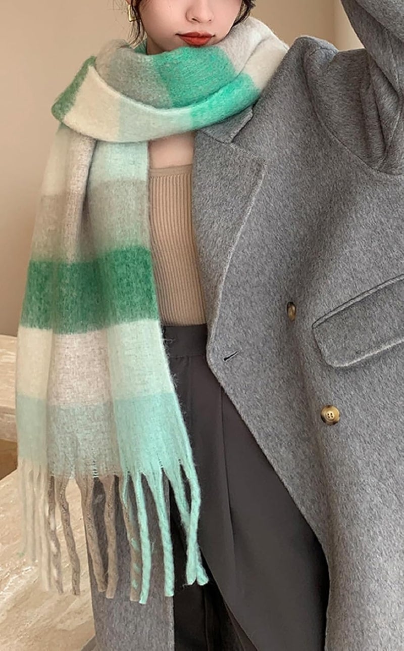 Wander Agio Winter Women Warm Scarf Long Shawl Large Scarves Cold Weather Thick Blanket Scarfs Colorful Plaid - Image 3